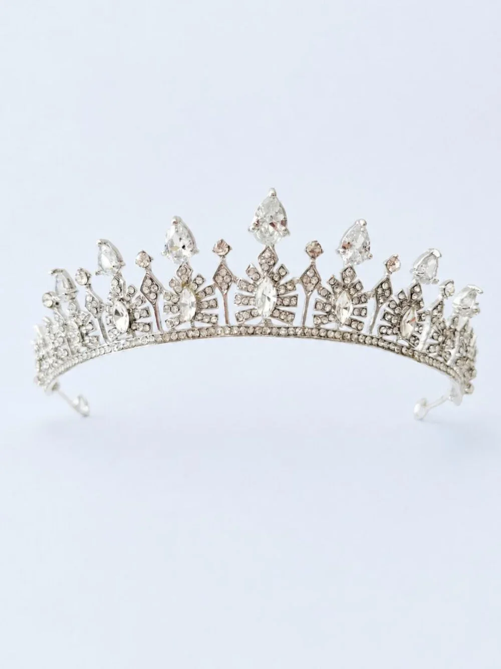 Kids Silver Crystal Tiara, Princess Crown, Birthday Tiara, Girls Pageant Crown